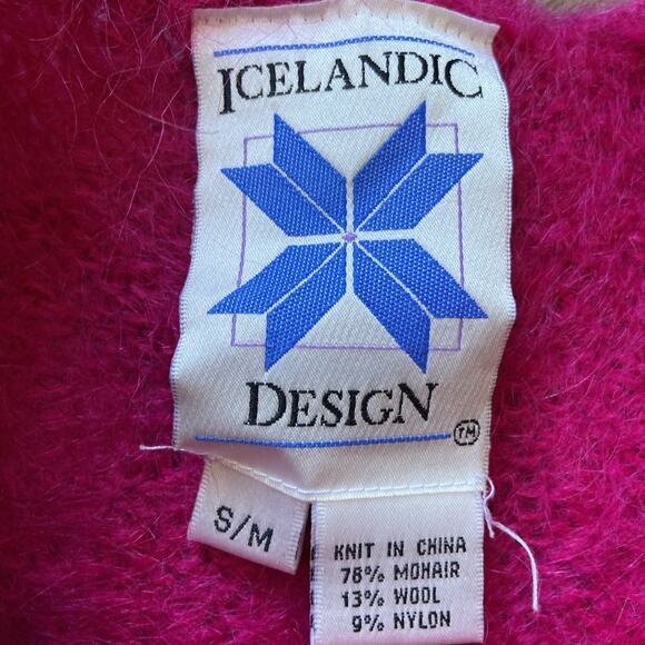 Icelandic Designs Mohair Sweater Women Sz S/M Pink Art Wear - Picture 6 of 12
